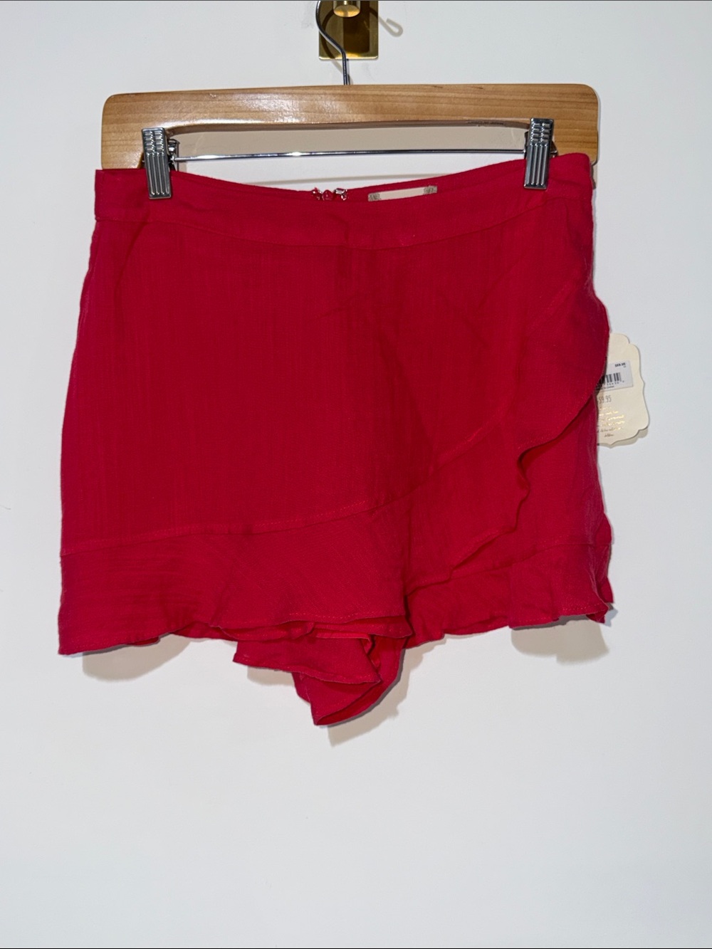 Altar’d State Women’s Ruffle Hem Shorts/skirt - Red size medium NWT